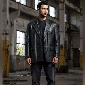 B3 Mens EMC Trendy 100% Genuine Leather Jacket XL